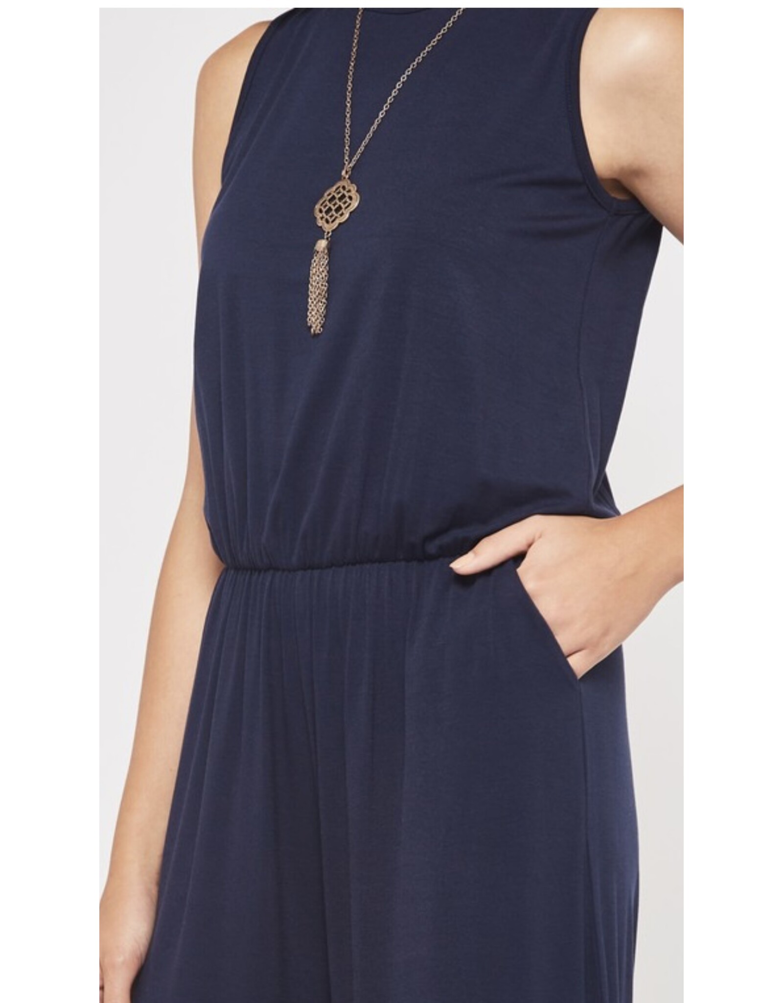 Solid Navy Jumpsuit