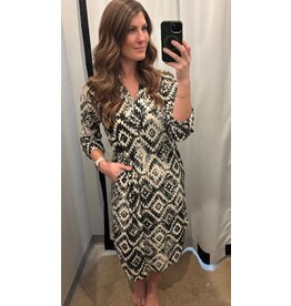 Aztec print midi dress