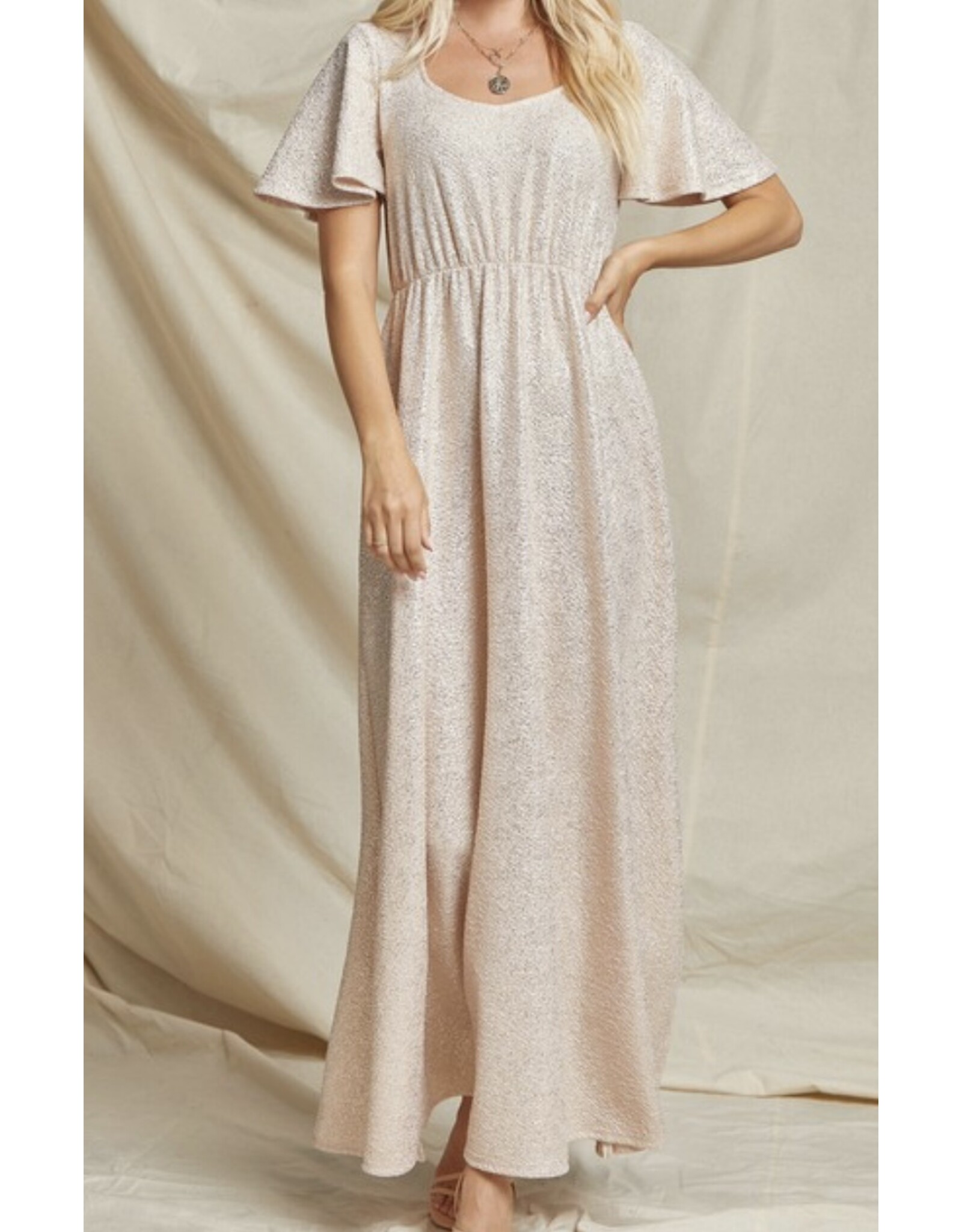 Champagne glittery maxi dress