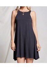 Navy tank style tee dress