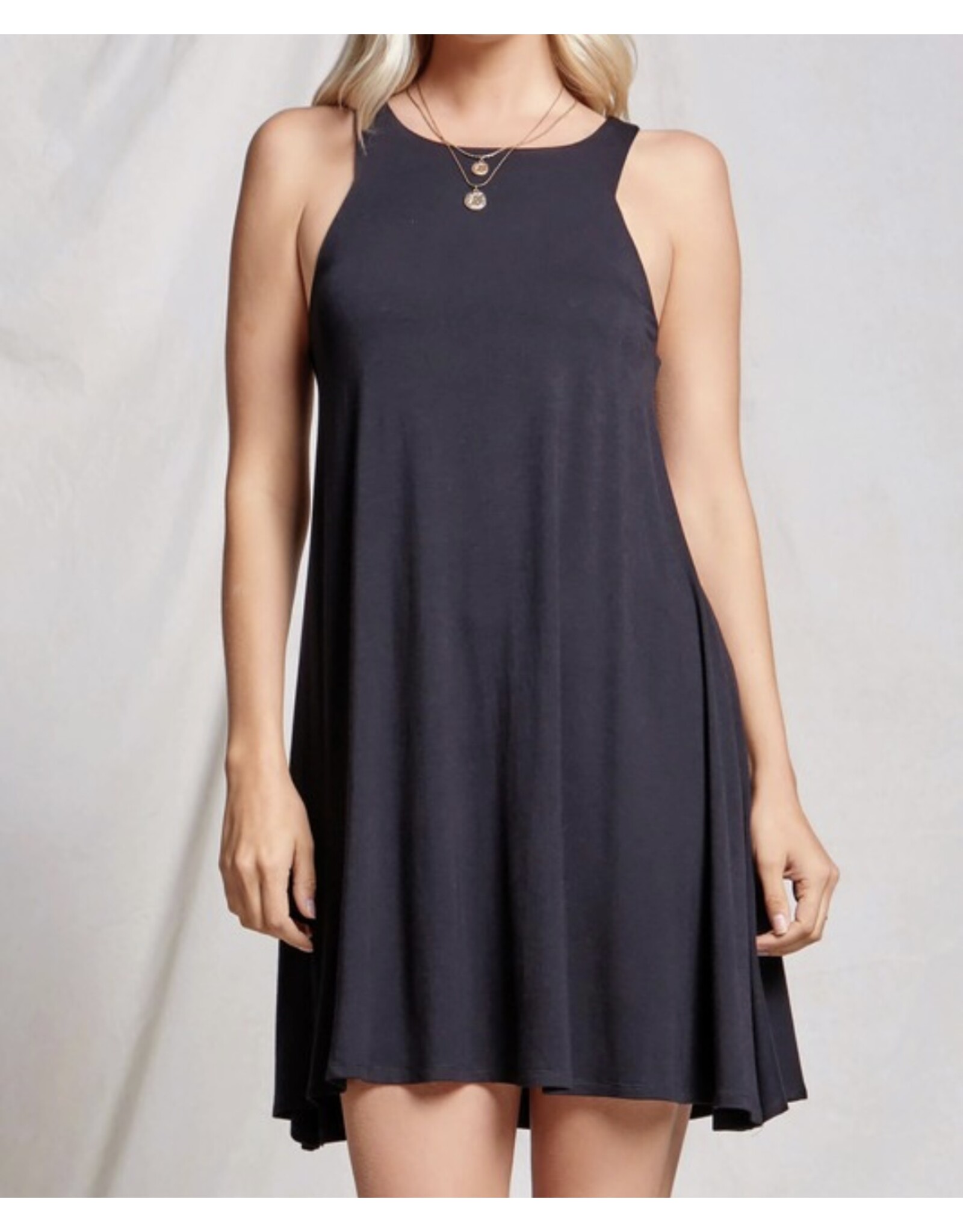 Navy tank style tee dress