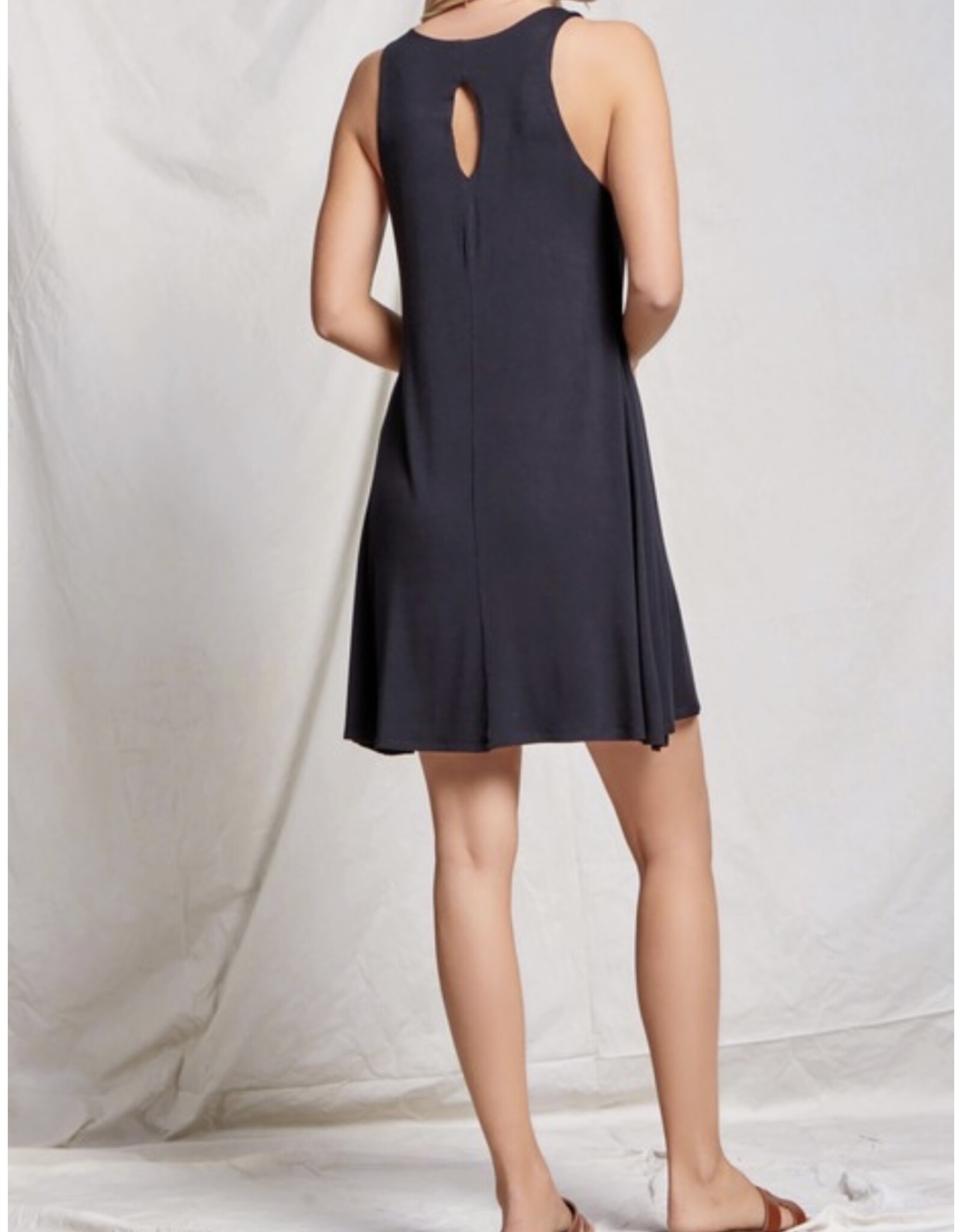 Navy tank style tee dress