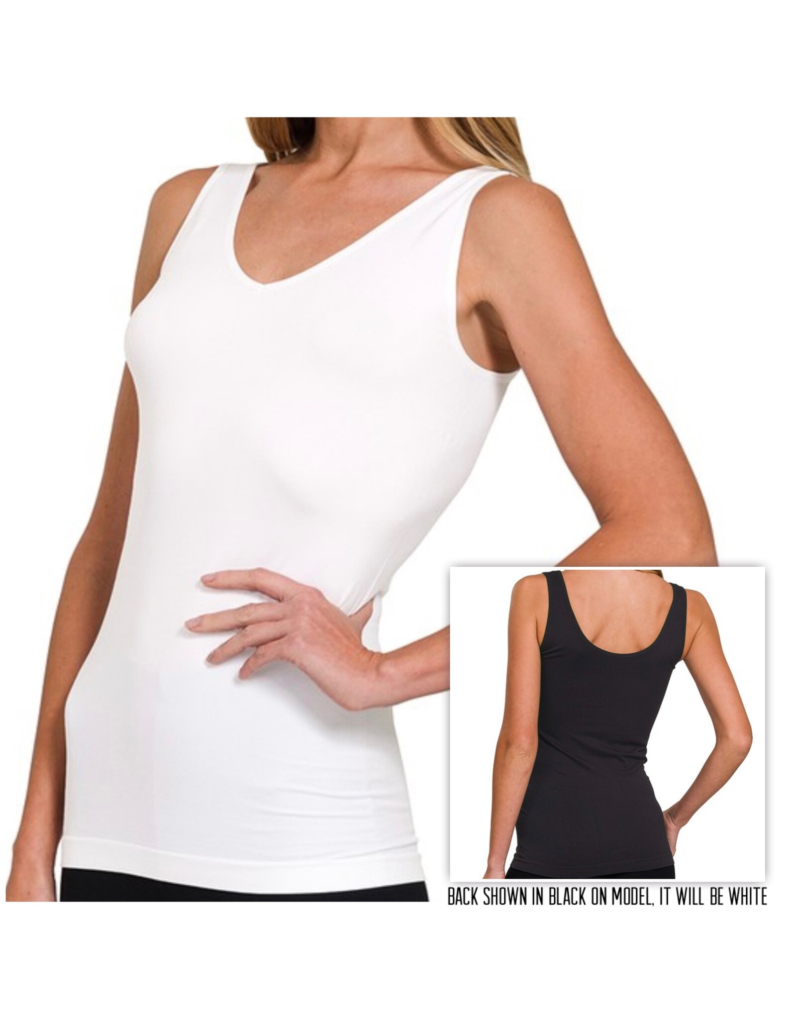 U or V Neck Seamless Tank Top