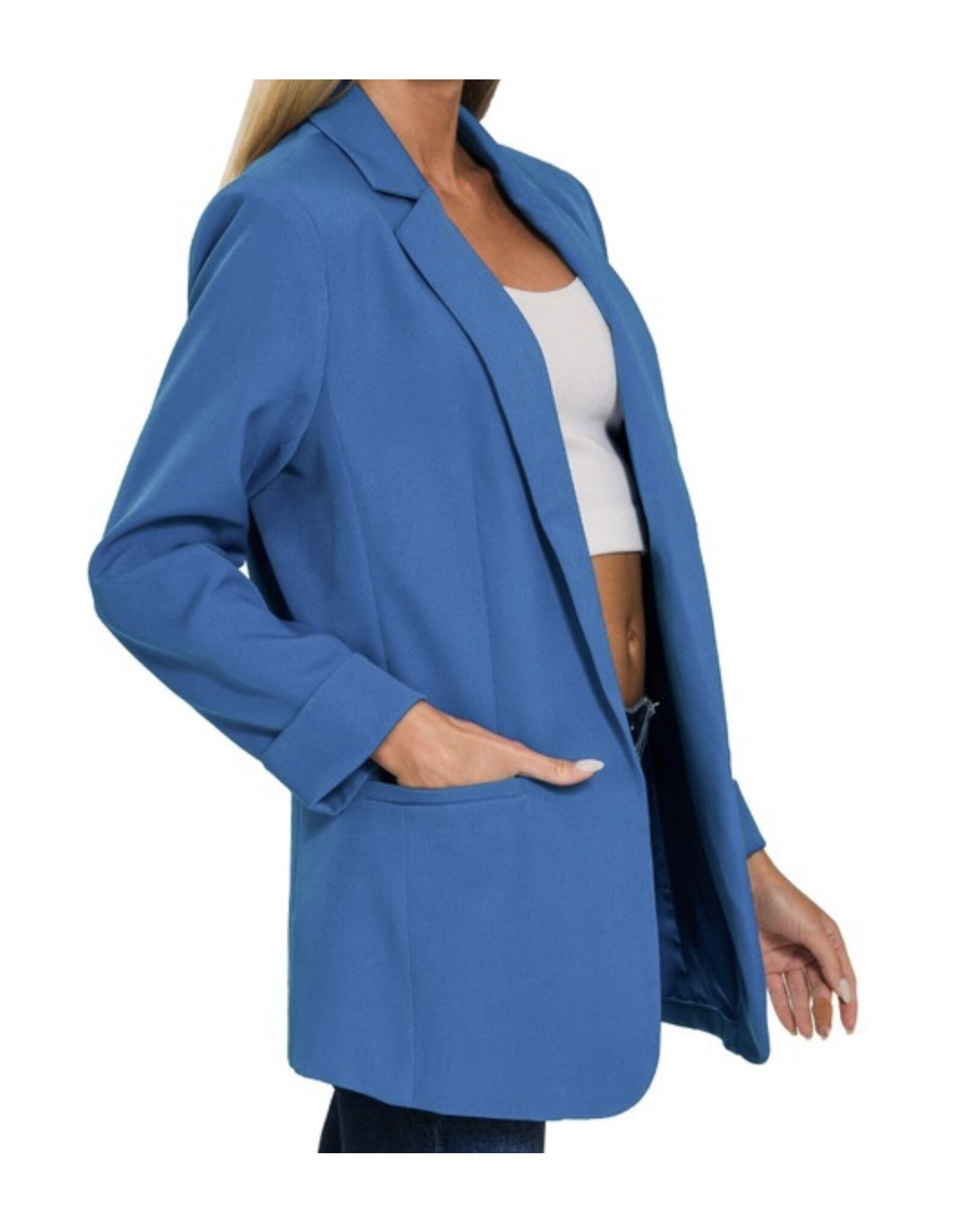 Woven long sleeve classic blazer