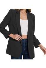 Woven long sleeve classic blazer