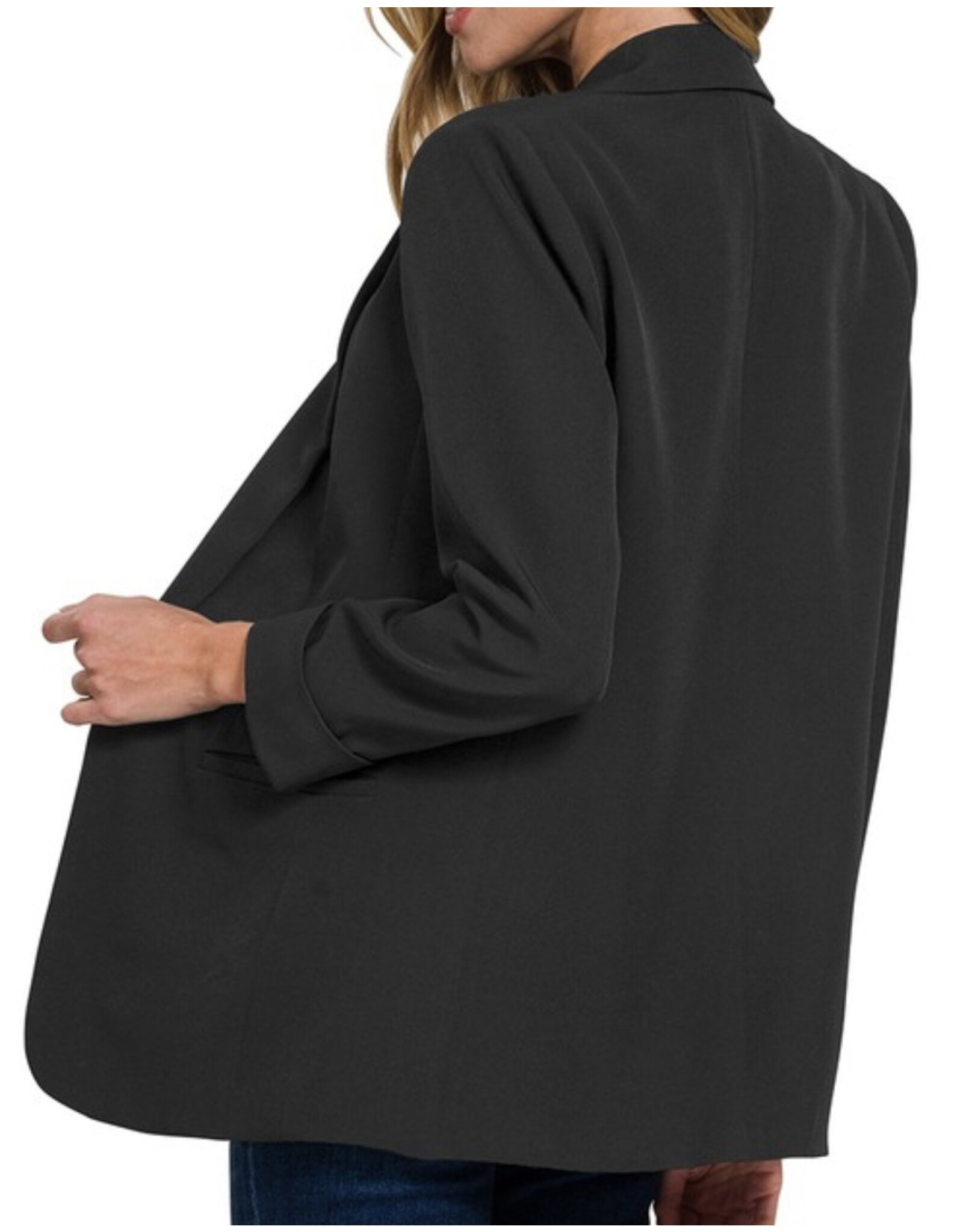 Woven long sleeve classic blazer