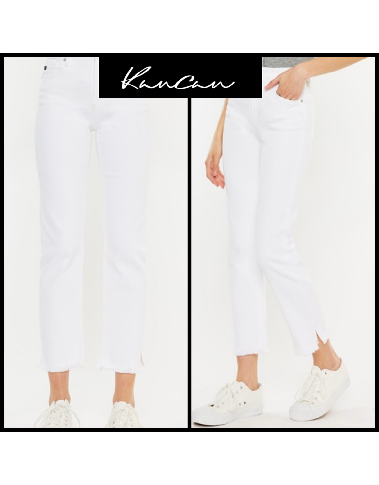 Kan Can White HR Slim Straight Jeans