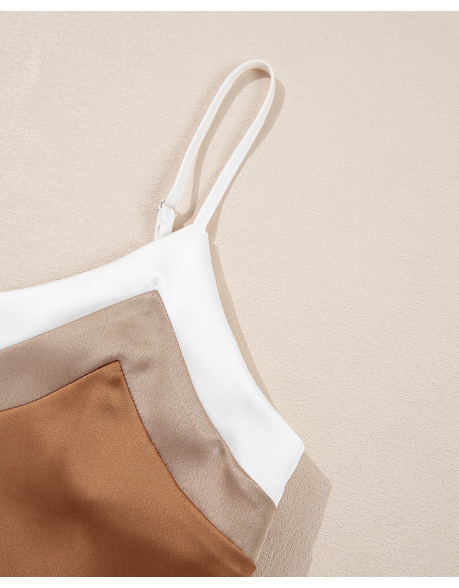LATA Khaki Chevron Tank Top