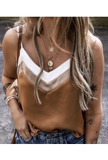 LATA Khaki Chevron Tank Top