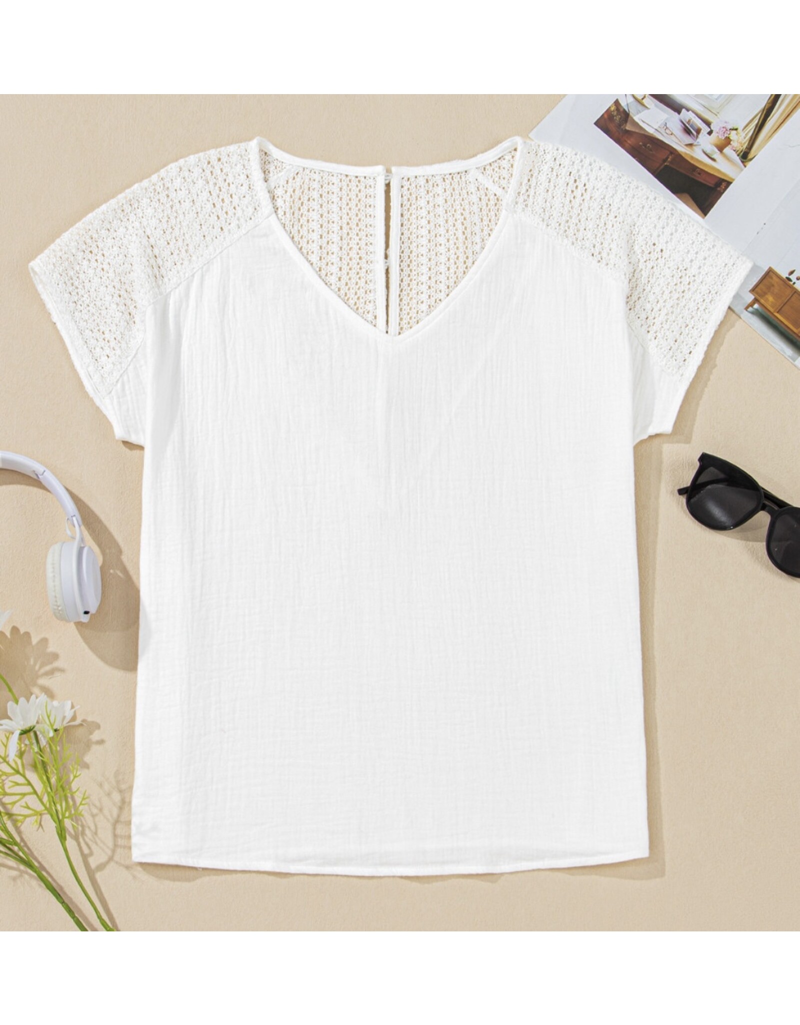 LATA White Lace Crochet Top