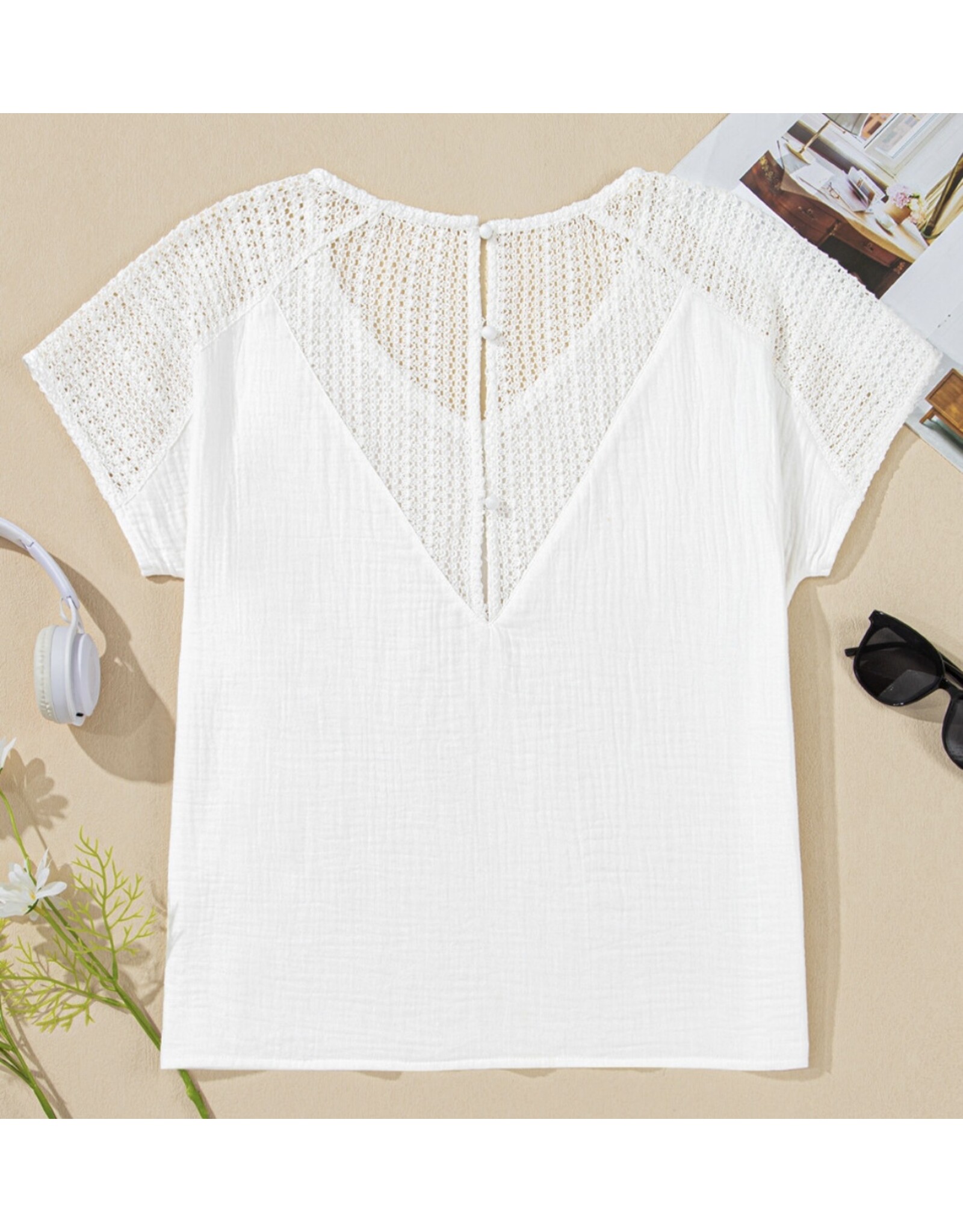 LATA White Lace Crochet Top