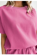 LATA Textured Tee & Drawstring Shorts Set