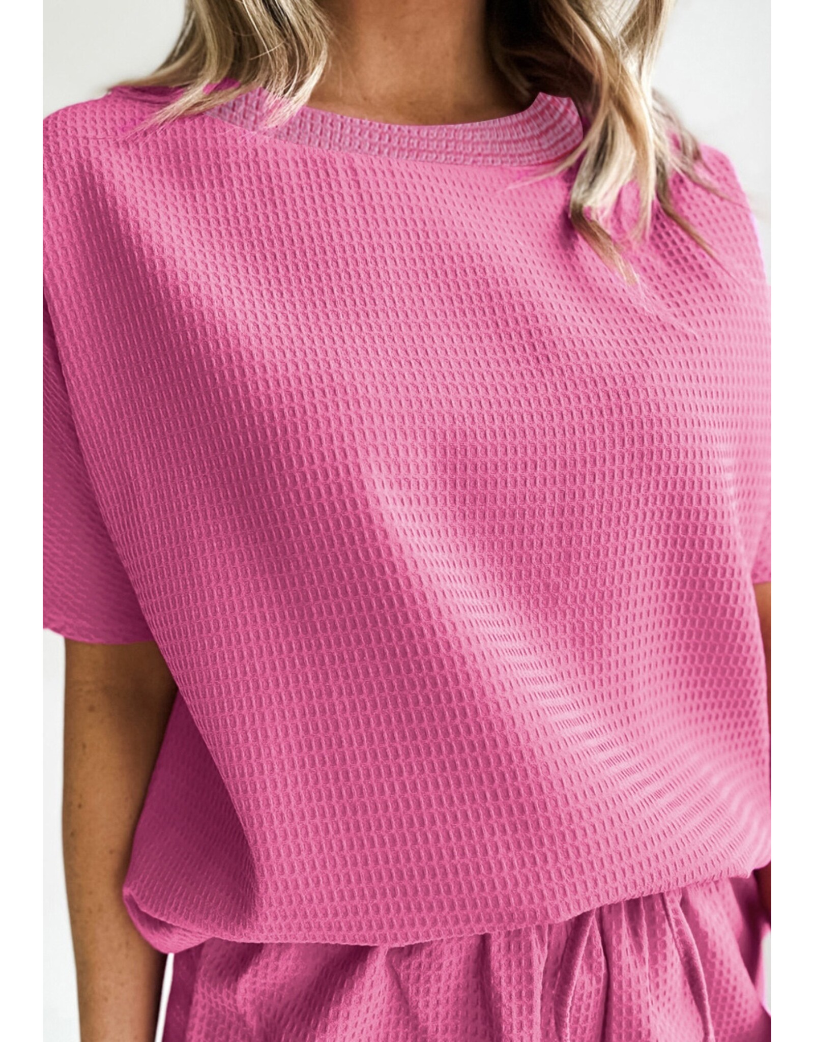 LATA Textured Tee & Drawstring Shorts Set