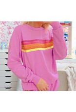 Trendy Color Contrast Trim Sweatshirt
