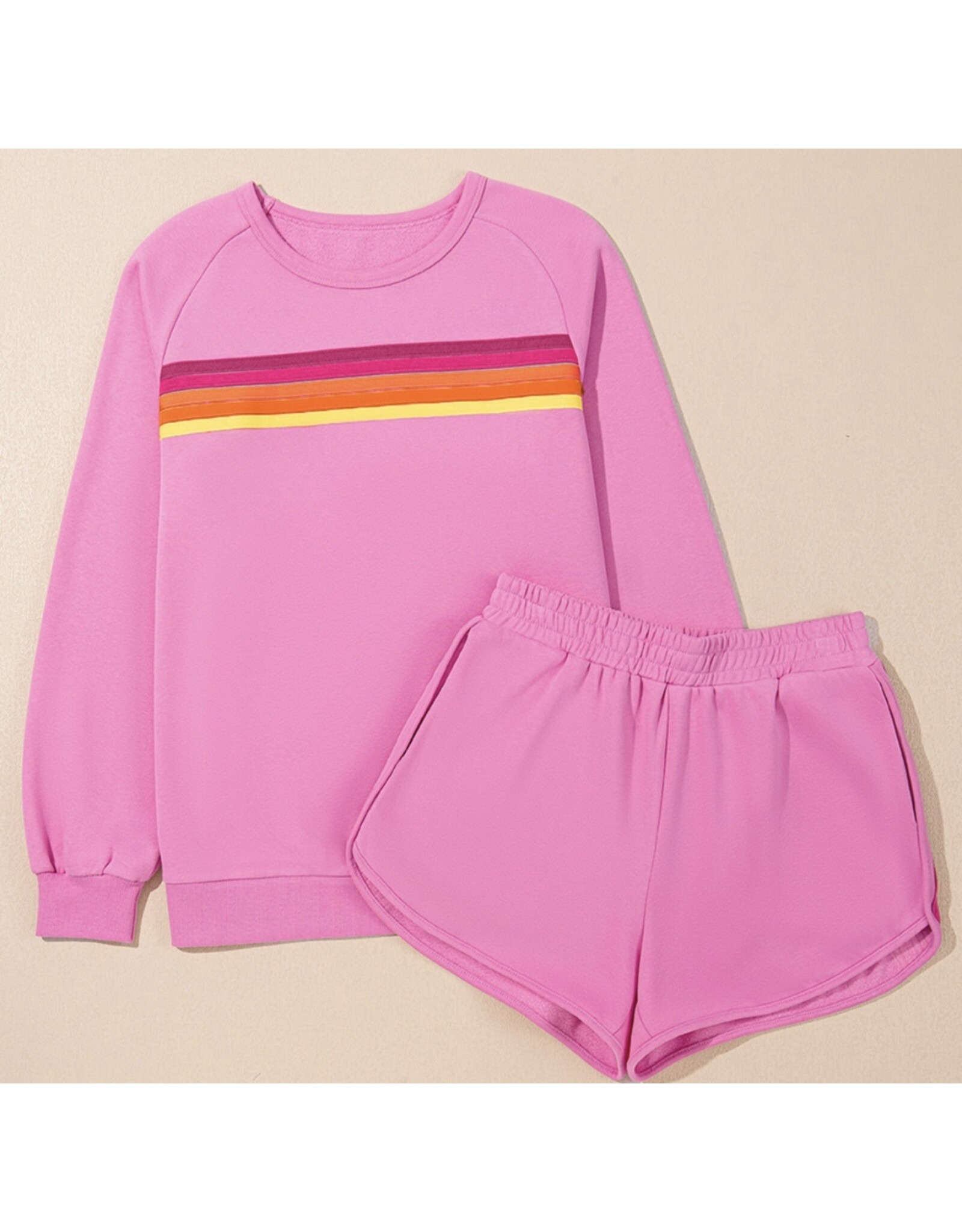 Trendy Color Contrast Trim Sweatshirt