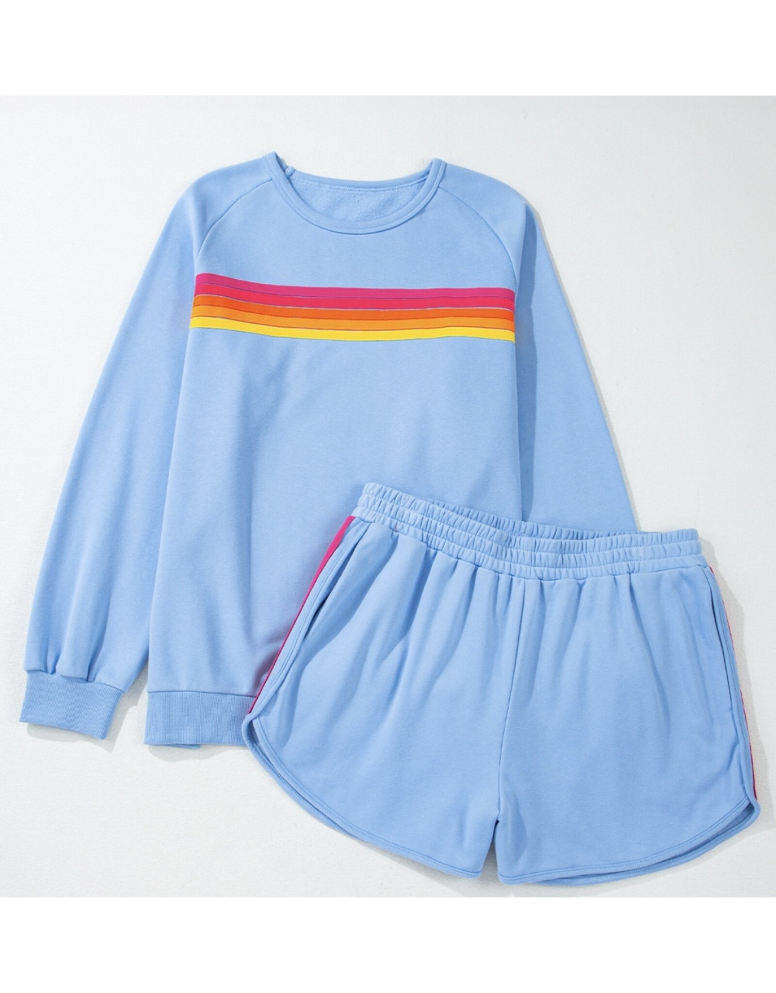 Trendy Color Contrast Trim Sweatshirt