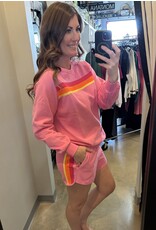 Trendy Color Contrast Trim Sweatshirt