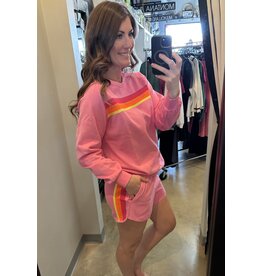 Trendy Color Contrast Trim Sweatshirt