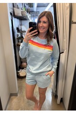 Trendy Color Contrast Trim Sweatshirt