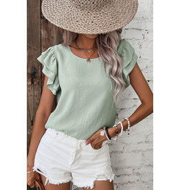 LATA Ruffled Short Sleeve Blouse