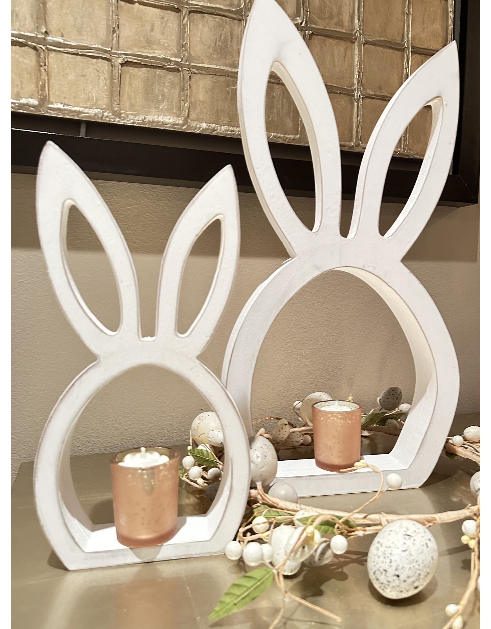 LATA Popular white washed wood bunny head