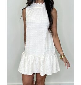White High Neck Sleeveless Dress