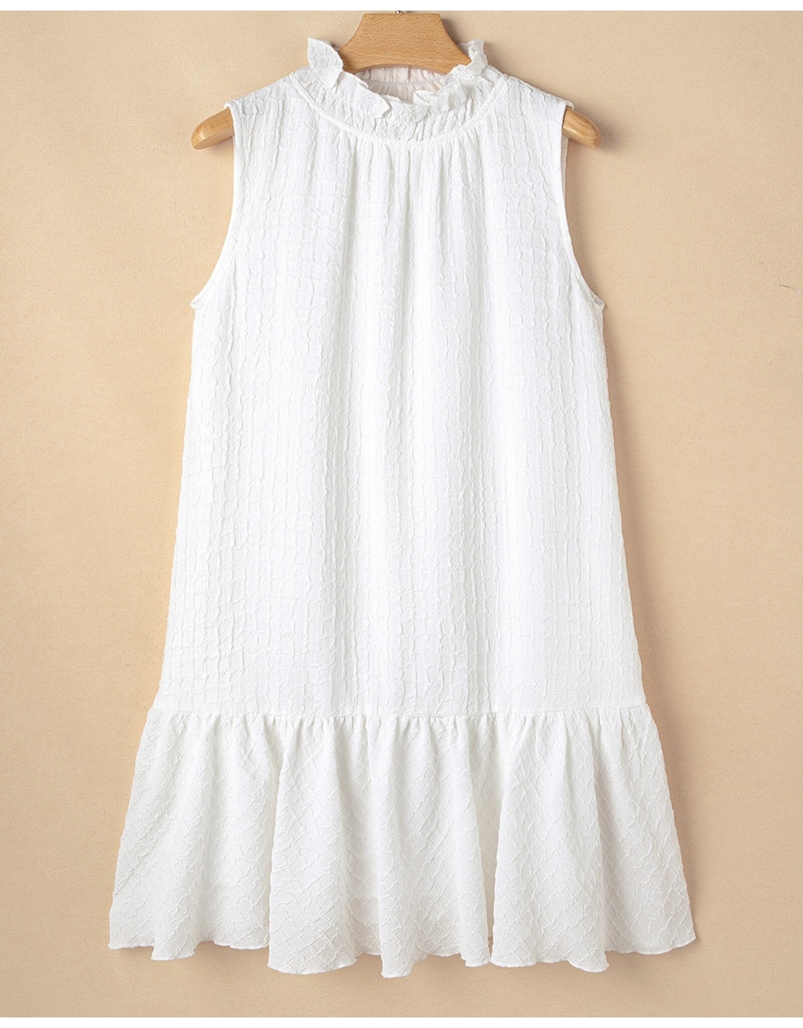 White High Neck Sleeveless Dress