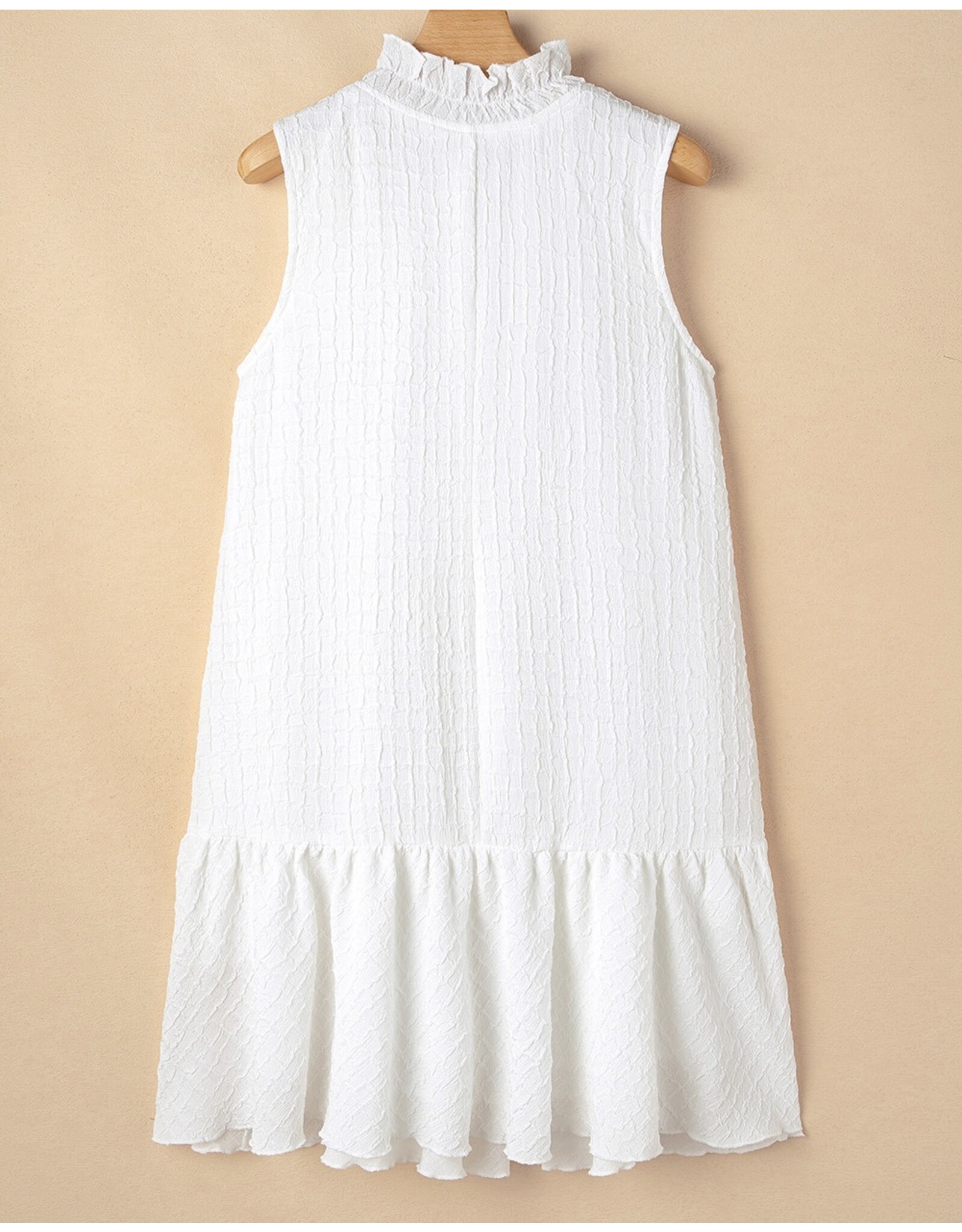White High Neck Sleeveless Dress