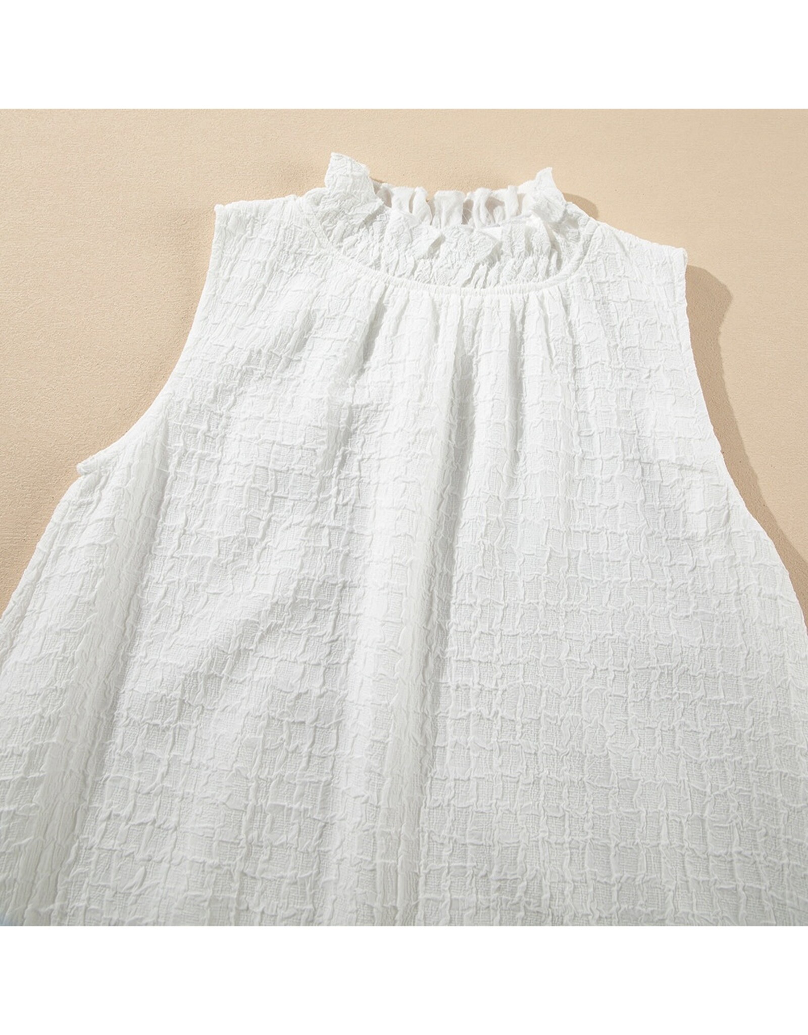 White High Neck Sleeveless Dress