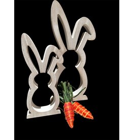 White wash 7” wood bunny