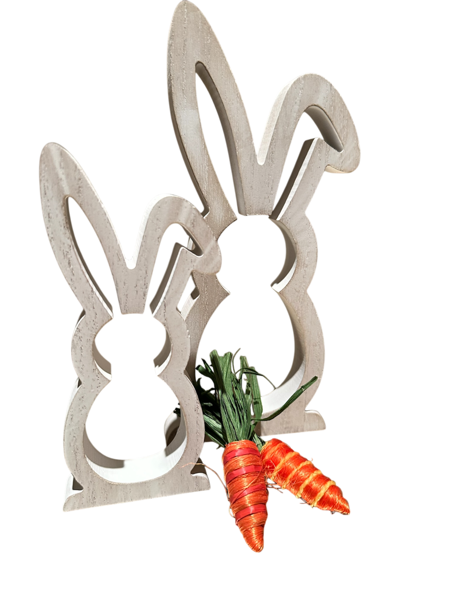 White wash 7” wood bunny