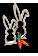 White wash 9.5” wood bunny