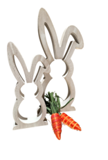 White wash 9.5” wood bunny