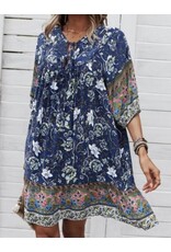 Miss sparkling Blue floral baby doll dress