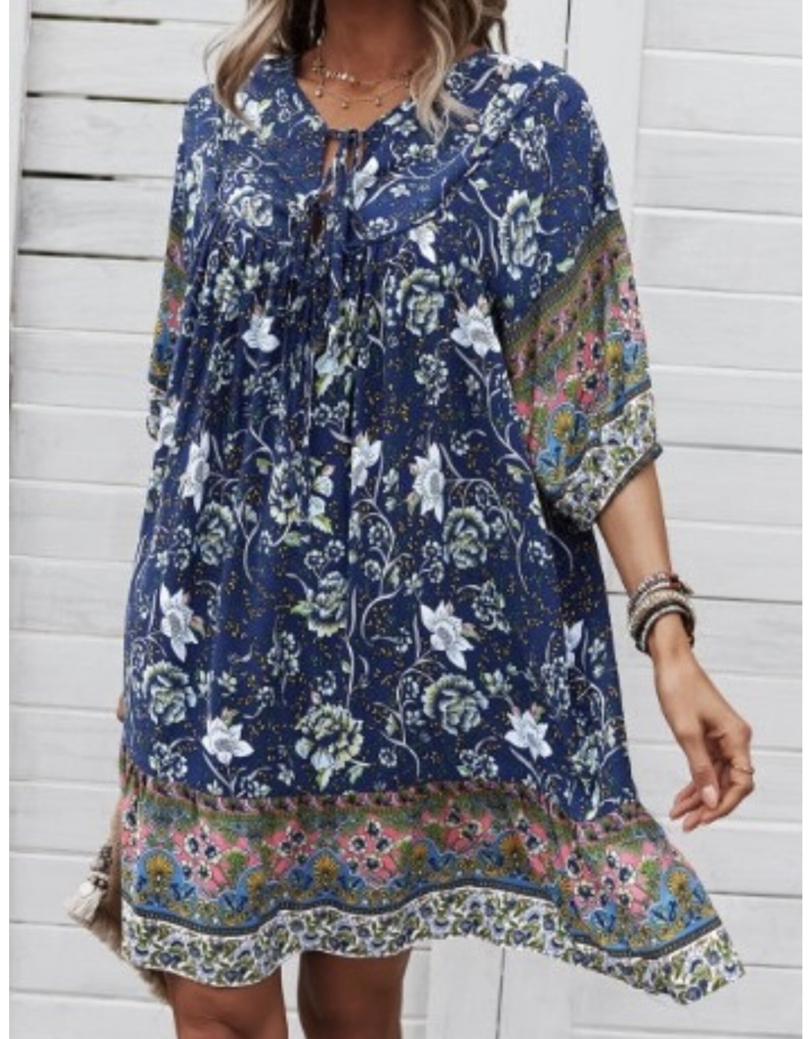 Miss sparkling Blue floral baby doll dress