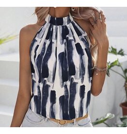 Blue halter neck top