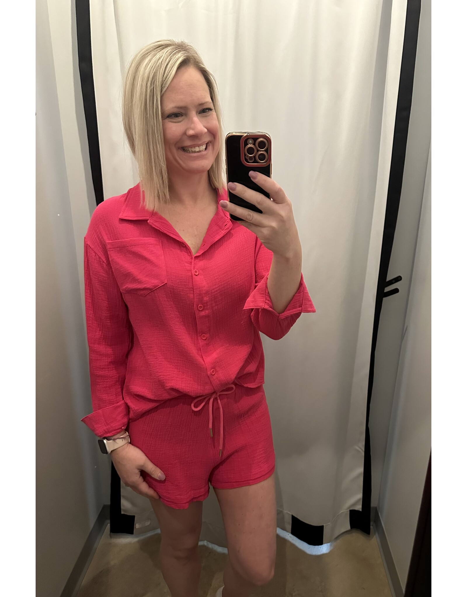 LATA Hot Pink 2 piece shorts set