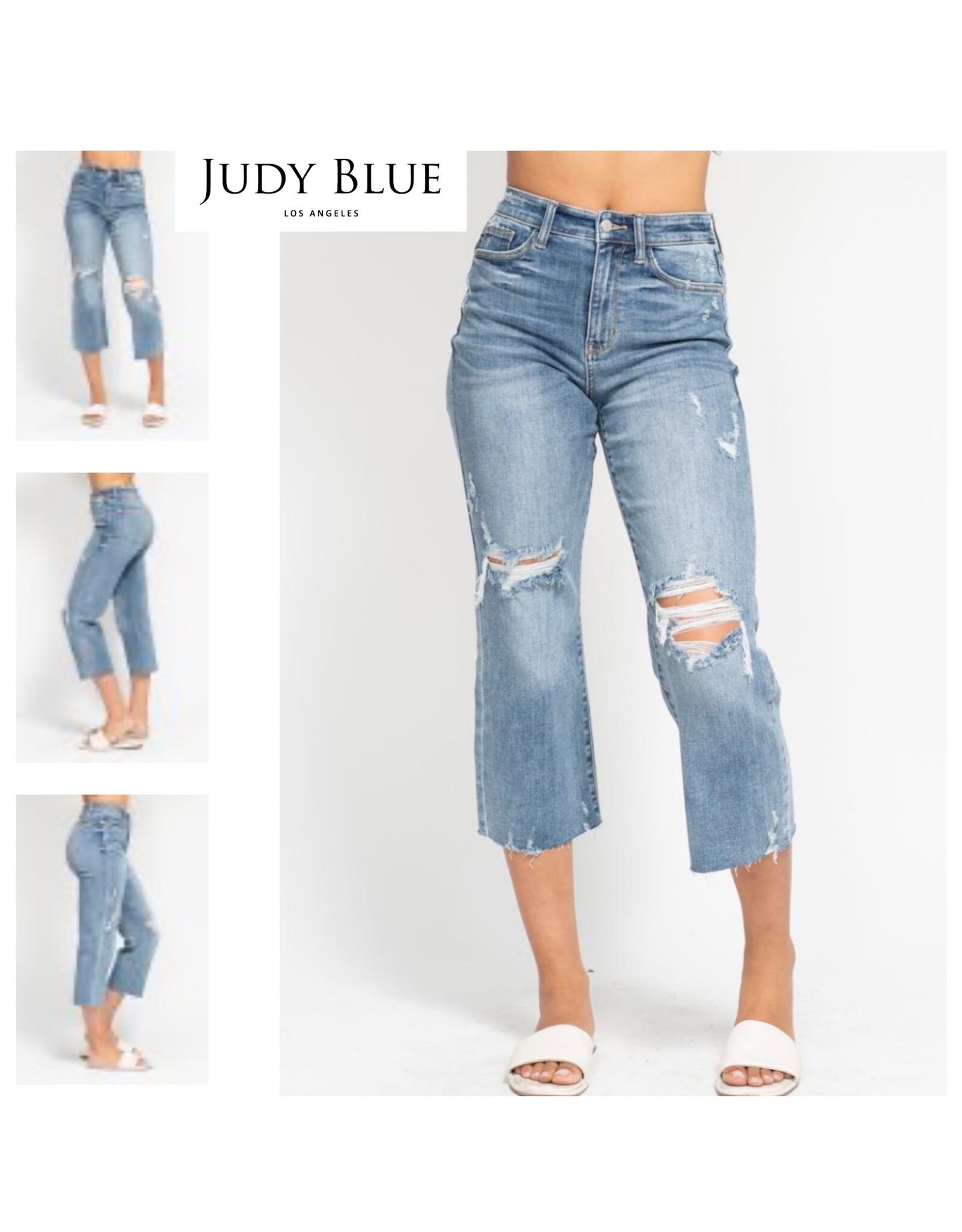 Judy Blue Judy Blue HW Destroy Crop Wide Leg