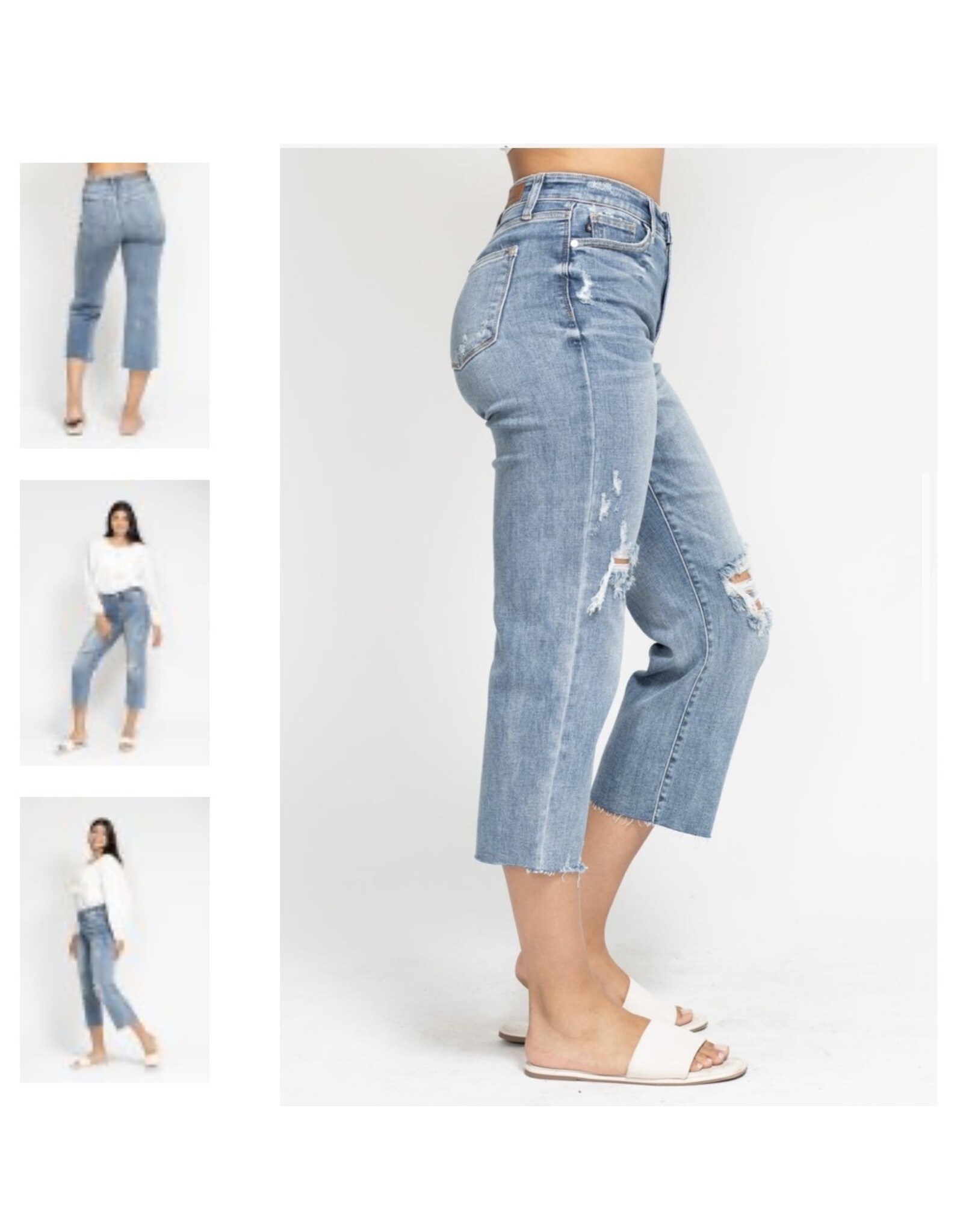 Judy Blue Judy Blue HW Destroy Crop Wide Leg