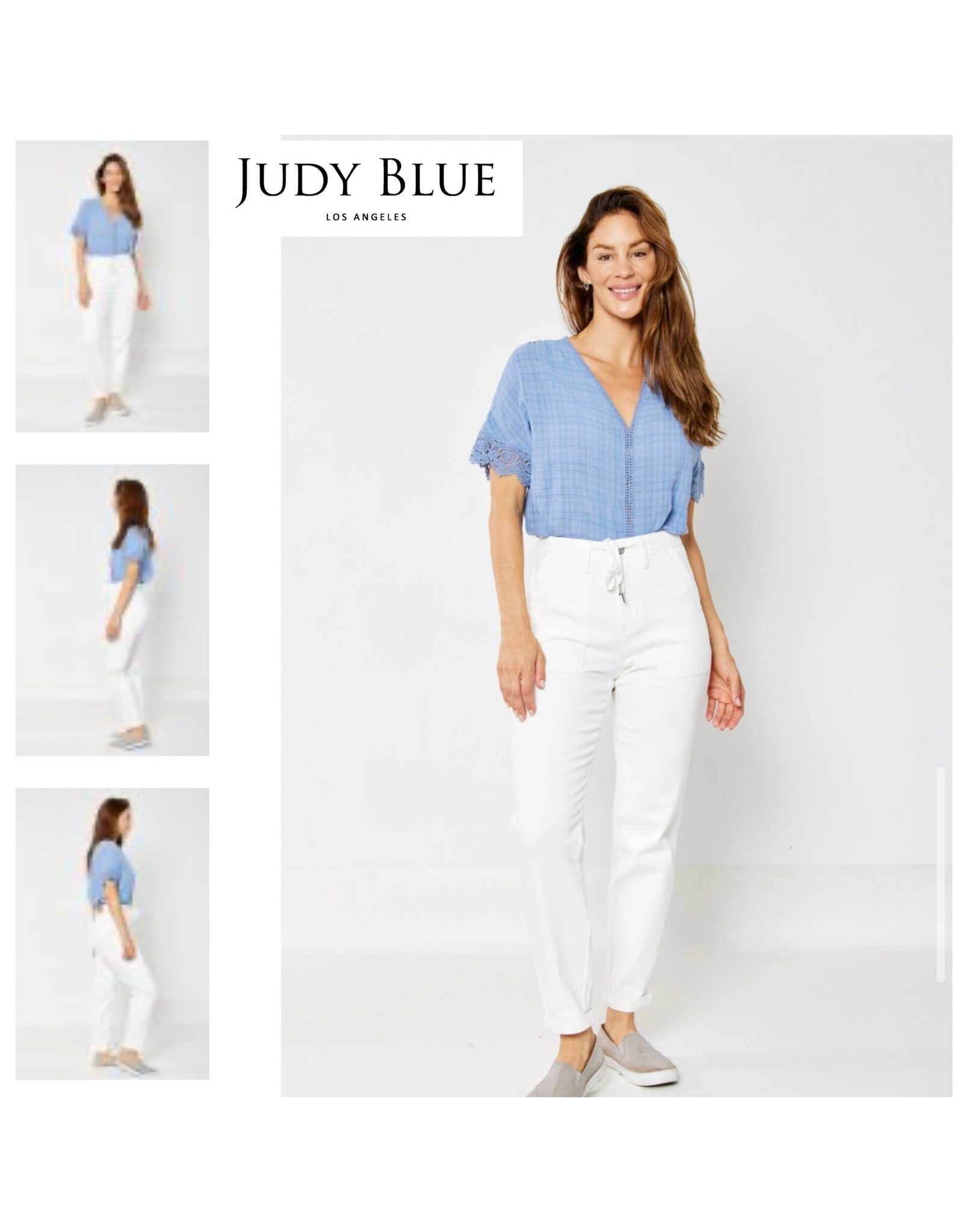 Judy Blue Judy Blue HW White Cuffed Jogger