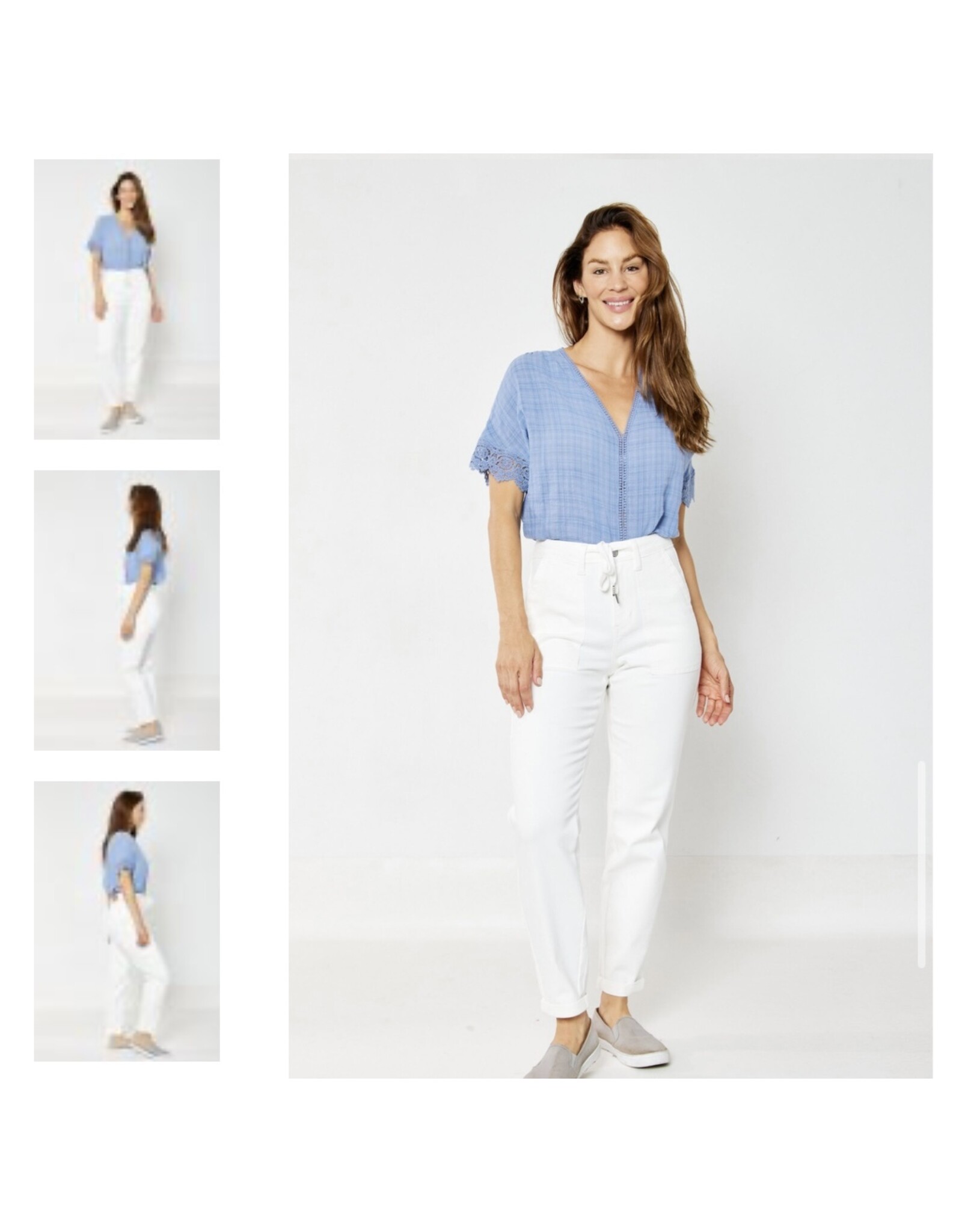Judy Blue Judy Blue HW White Cuffed Jogger