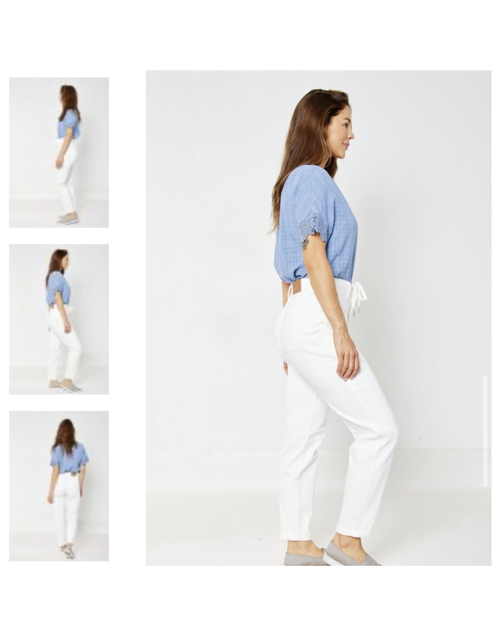 Judy Blue Judy Blue HW White Cuffed Jogger