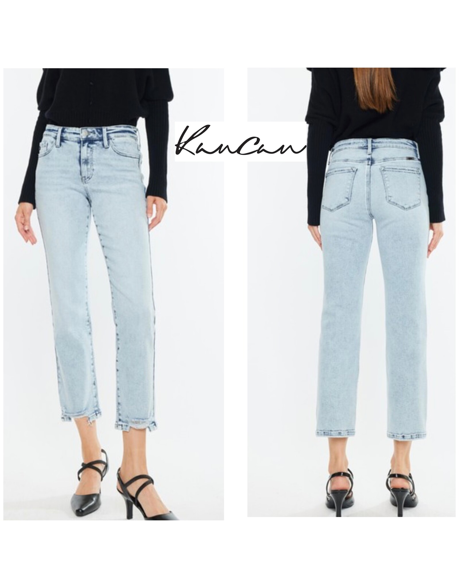 Kancan MR Crop Straight Jeans