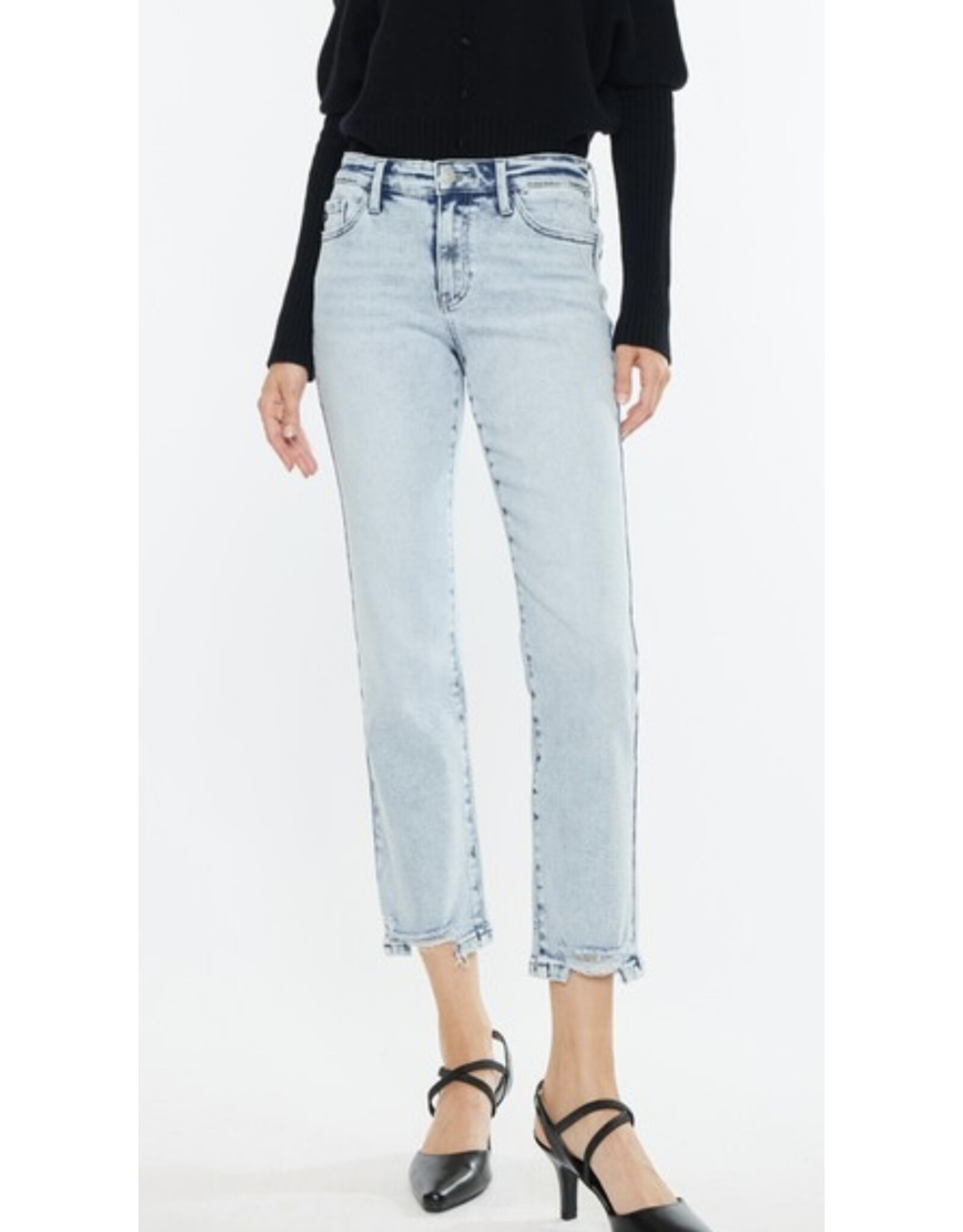 Kancan MR Crop Straight Jeans