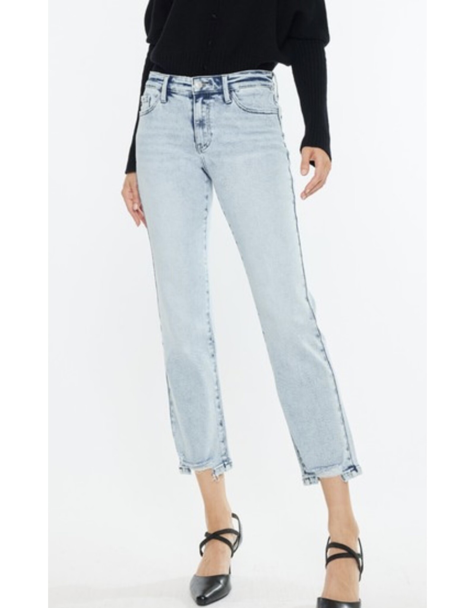 Kancan MR Crop Straight Jeans