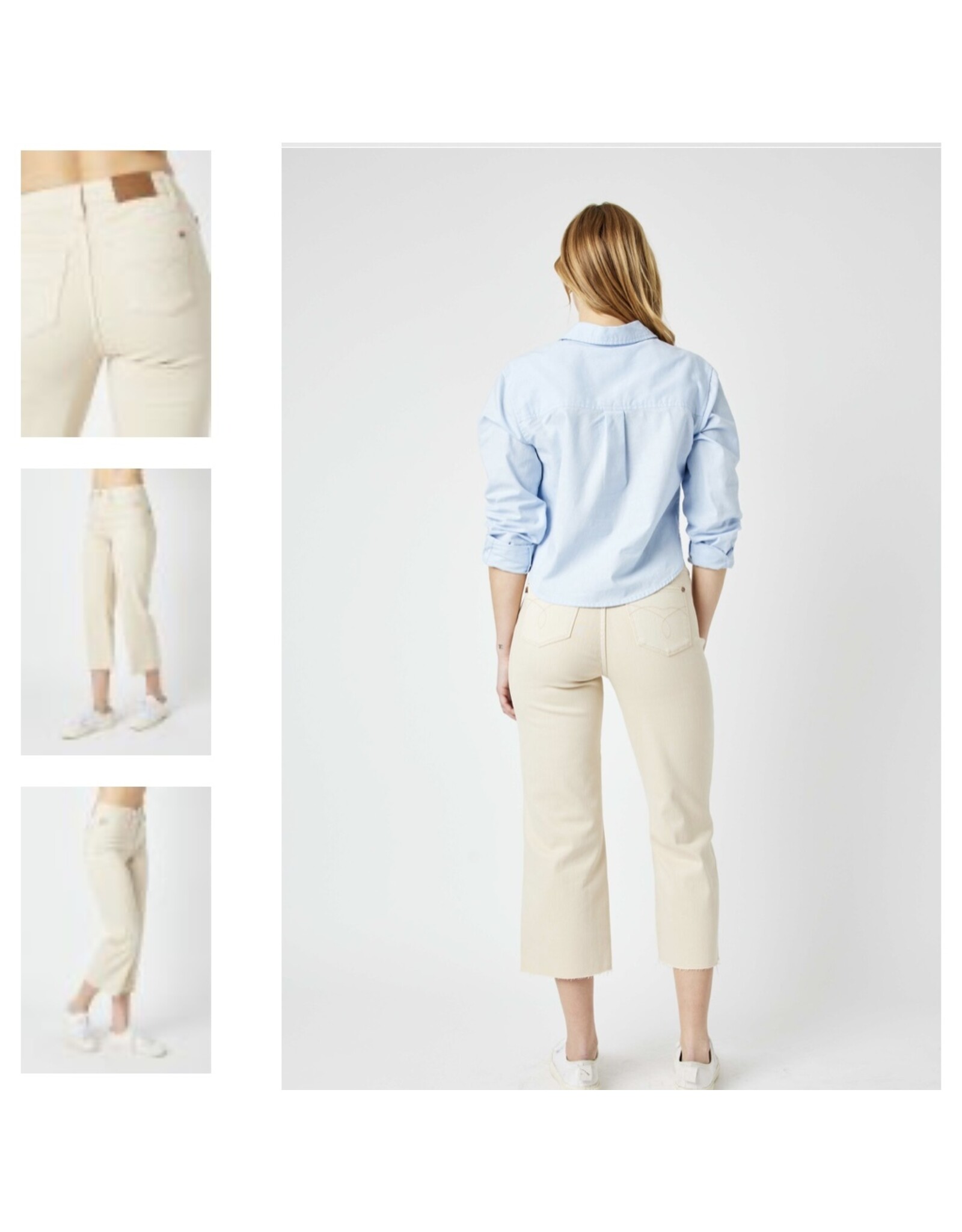 Judy Blue Judy Blue HR crop wide leg BONE jeans