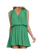 Woven crinkle draped romper