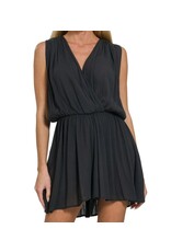 Woven crinkle draped romper