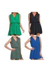Woven crinkle draped romper