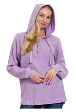 washed gauze raw edge hoodie washed gauze raw edge hoodie